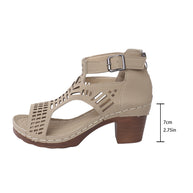 Damen Sandalen mit modischem Schnitt und bequemem Blockabsatz WW