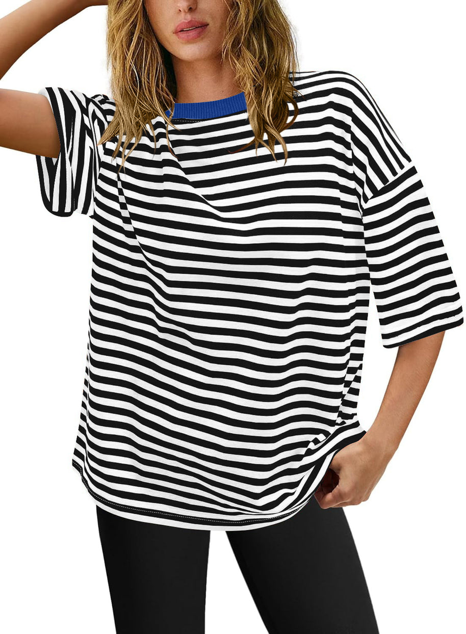 Damen Übergrößen T-Shirt mit Streifenmuster WW