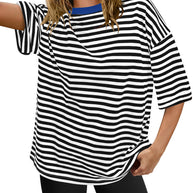 Damen Übergrößen T-Shirt mit Streifenmuster WW