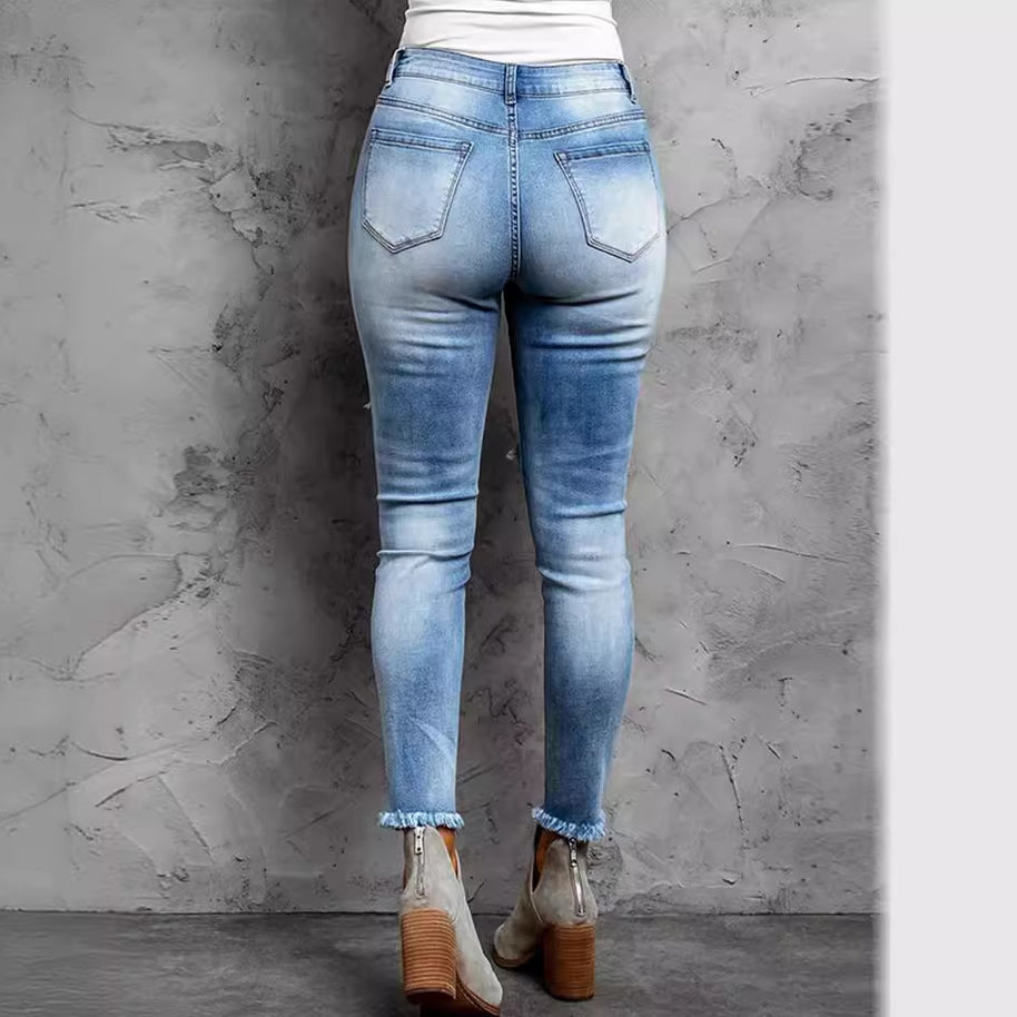 Damen Skinny Jeans mit aufregenden Destroyed-Details WW