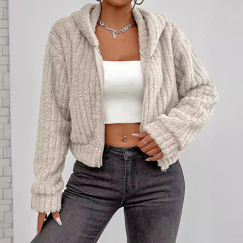 Damen Rotationsjacke aus kuscheligen Fleece mit Hohem Kragen WW