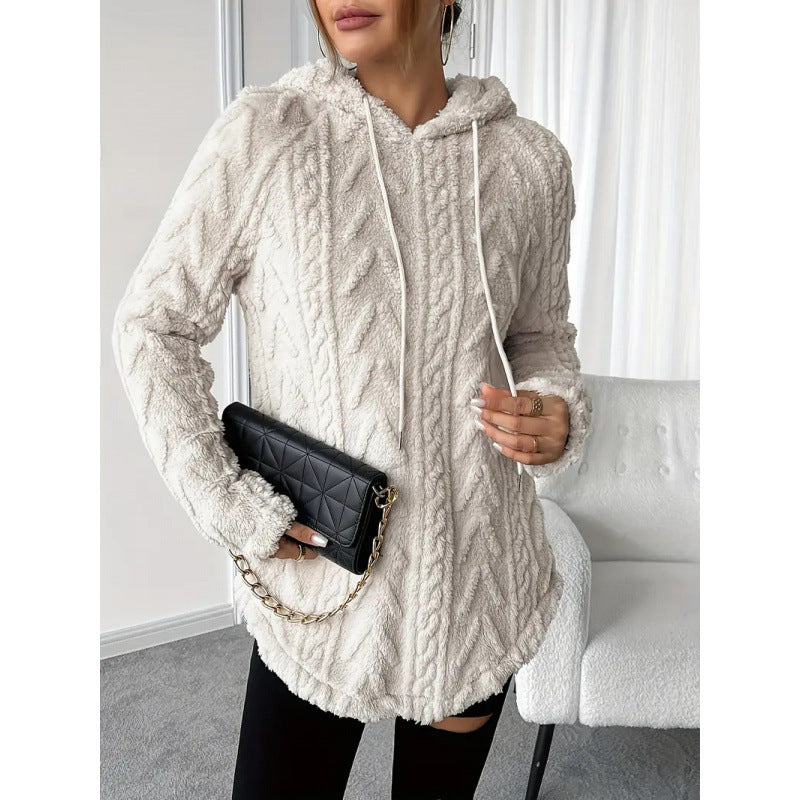 Damen bequemer Kapuzenpullover mit strukturiertem Design WW