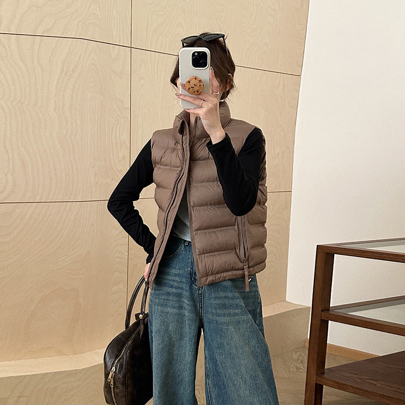 Damen Sportliche Steppweste mit hohem Kragen WW