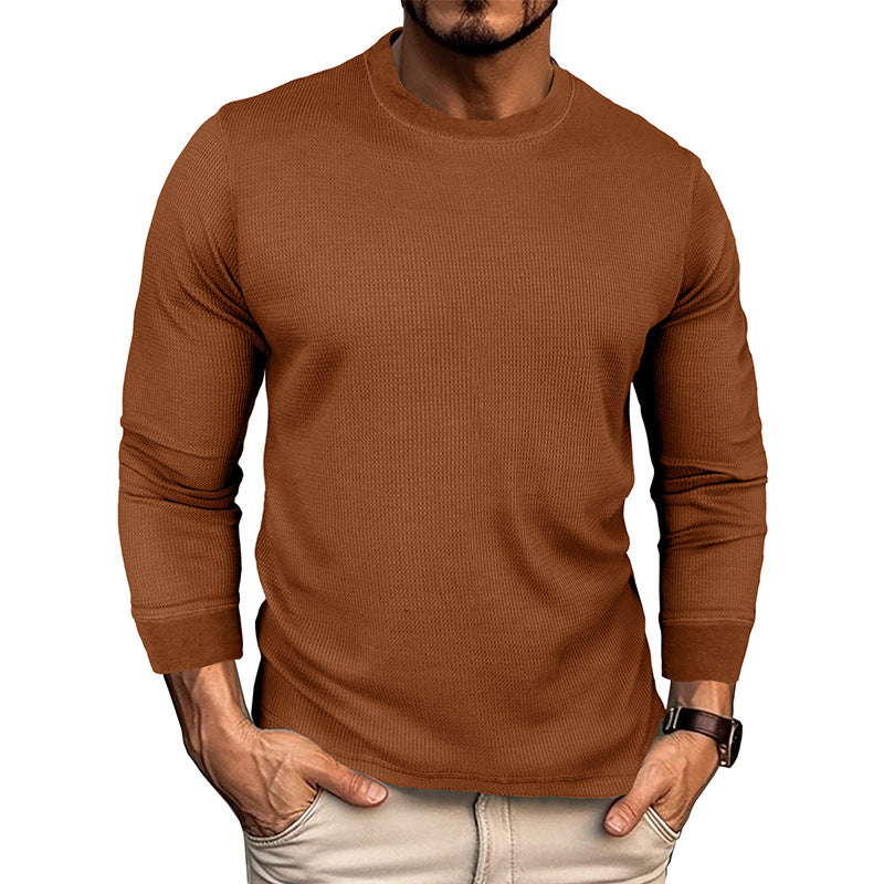 Herren Langarm-T-Shirt mit strukturiertem Design und bequemem Rundhalsausschnitt WW