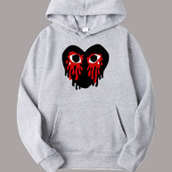 Damen Sportlicher Kapuzenpullover mit kreativem Herzmotiv WW