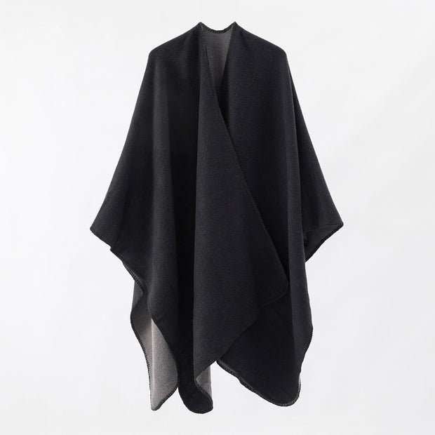 Damen Strickponcho mit asymmetrischem Schnitt und hoher Warmhaltefunktion WW