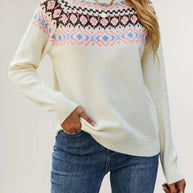 Damen Strickpullover mit trendy Muster WW