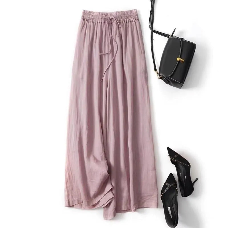 Femme Leichte Weite Hose mit Kordelzugbund WW