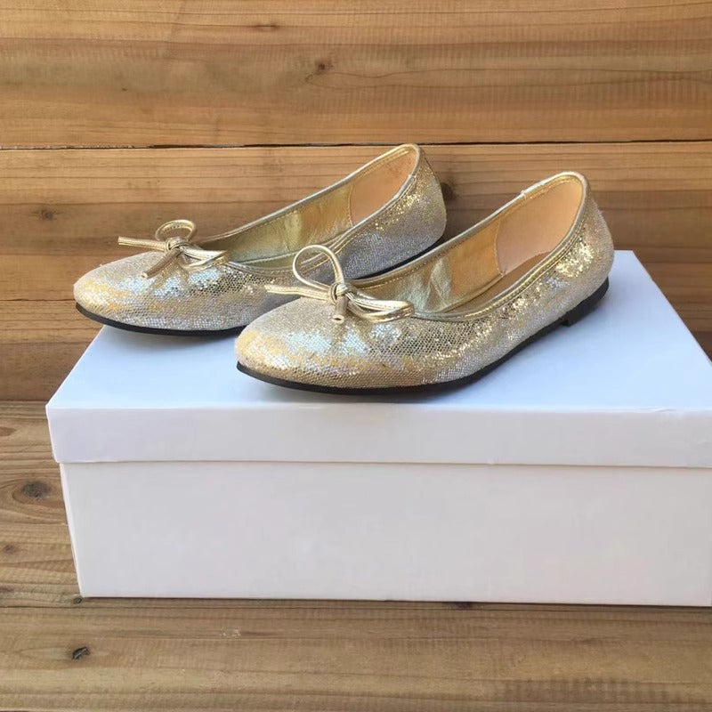 Damen Ballettstil Flache Schuhe mit eleganter Schleifendetail WW