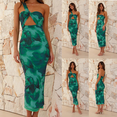 Damen Figurbetontes Midi-Kleid mit seitlichem Cut-Out und trendigem Knotendesign W&W Mode