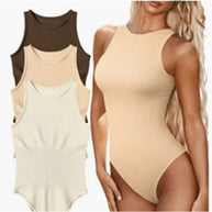 Damen Badeanzug mit hohem Beinausschnitt und modernem Rippenmuster WW