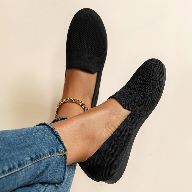 Damen Bequeme Slip-On Ballerinas mit atmungsaktivem Obermaterial WW