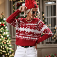 Damen Strickpullover mit schickem Norweger-Muster WW