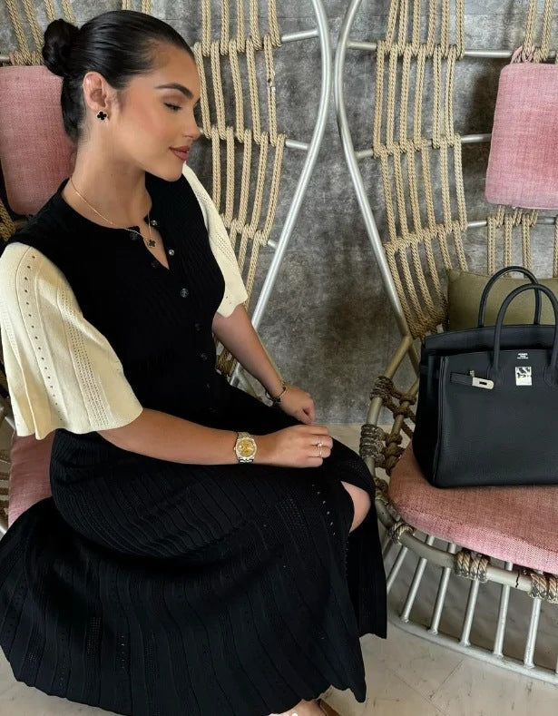 Damen Strickkleid mit lässigen Puffärmeln W&W