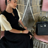Damen Strickkleid mit lässigen Puffärmeln W&W