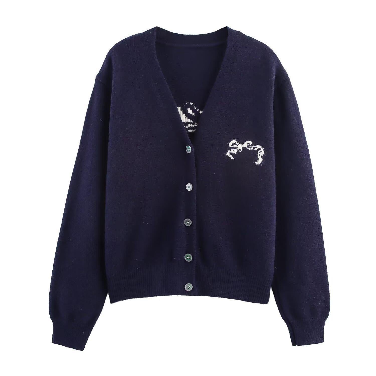 Damen Strickjacke mit dekorativen Knopfdetails und hochwertigem Material WW