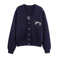 Damen Strickjacke mit dekorativen Knopfdetails und hochwertigem Material WW