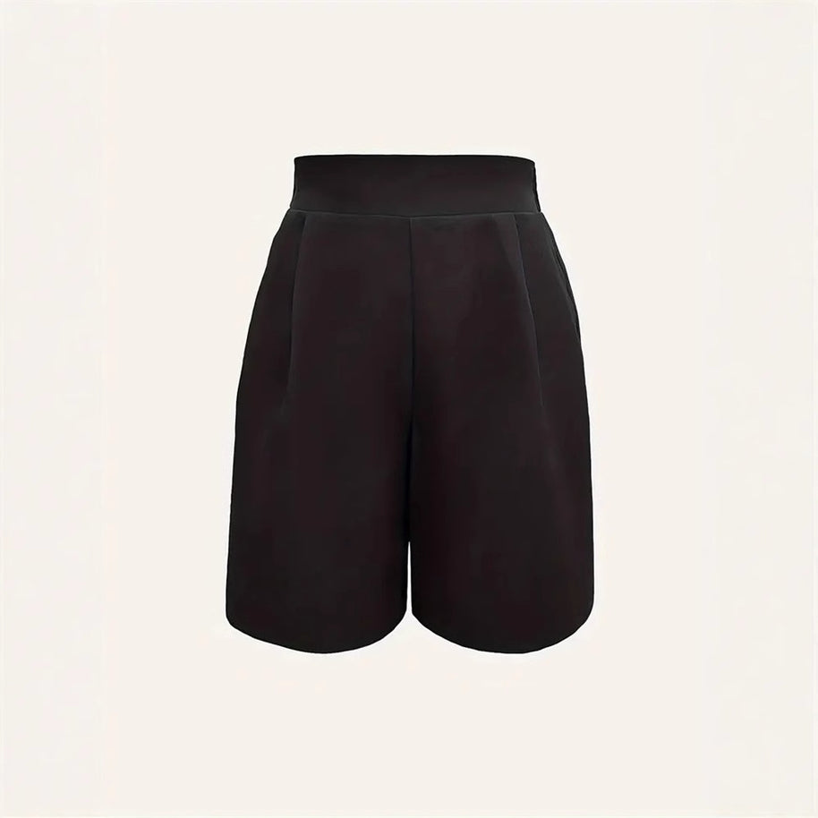 Damen Elegante High-Waist Shorts mit dekorativen Falten W&W