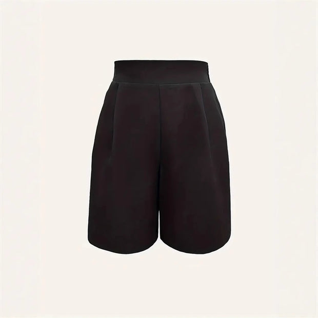 Damen Elegante High-Waist Shorts mit dekorativen Falten W&W