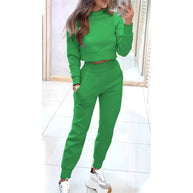 Damen Sportliches Lounge-Set mit cropped Oberteil und hohen Hüftbund WW