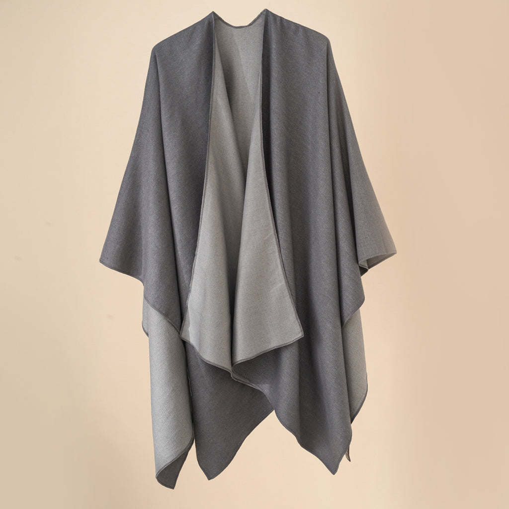 Damen Wohlfühl-Poncho aus weichem Wollmix mit elegantem Schnitt WW