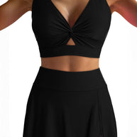 Damen Sportliches Bikini-Set mit modischem Wickeltop und schickem Rock WW