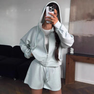 Damen bequeme Hoody-Shorts Kombination WW
