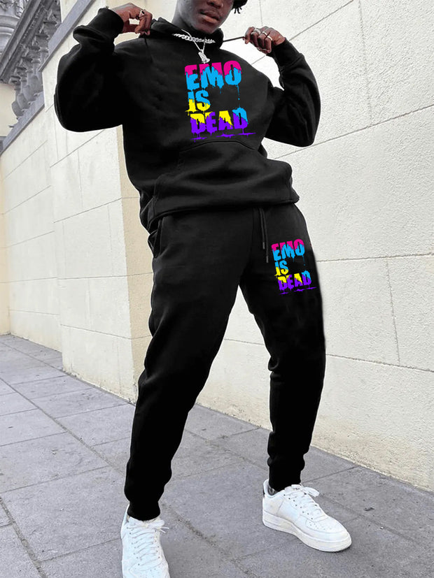 Damen Sportliches Hoodie und Jogginghose Set mit buntem Grafikelement WW
