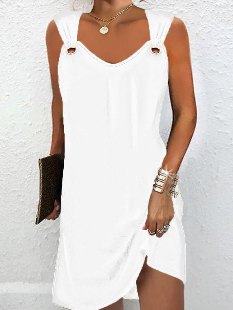 Damen ärmelloses Kleid mit modischen Ringdetails WW