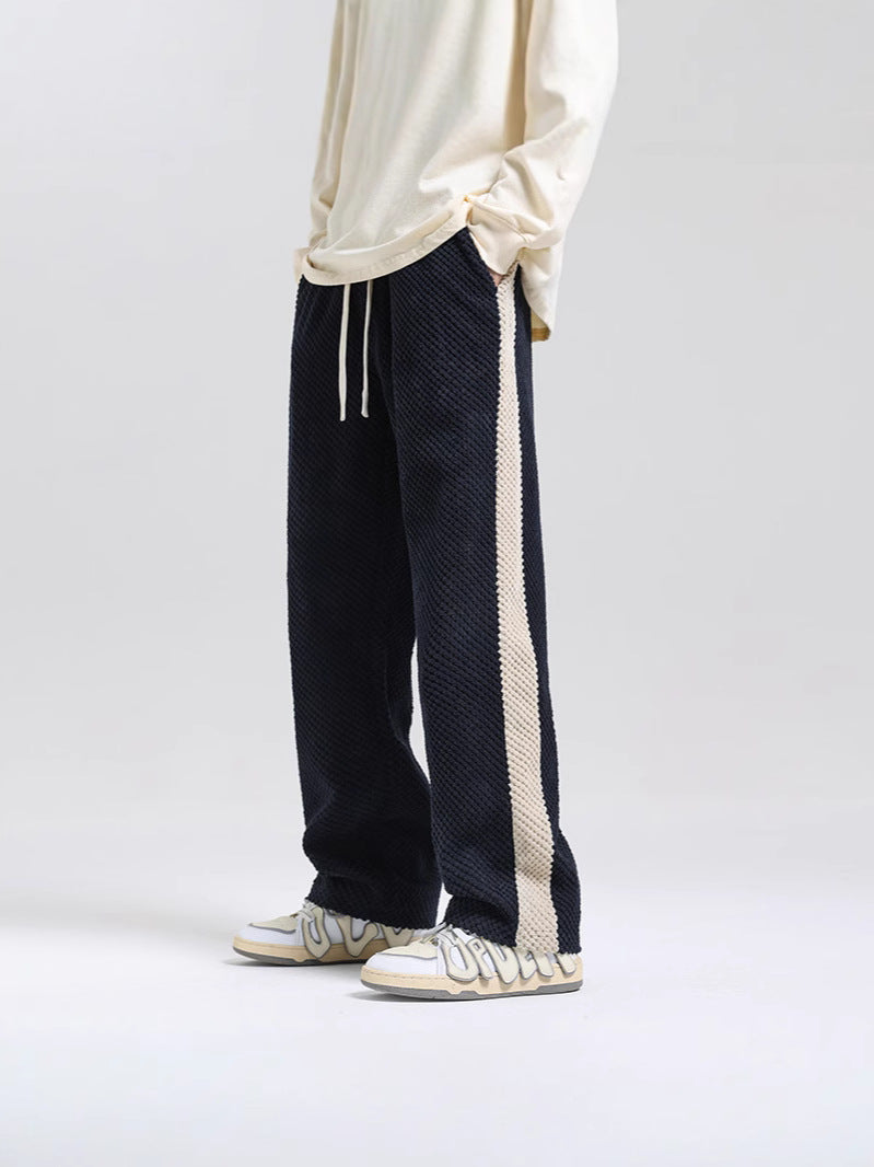 Damen Bequeme Freizeithose mit strukturiertem Stoff und seitlichen Streifen WW