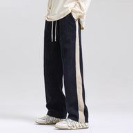 Damen Bequeme Freizeithose mit strukturiertem Stoff und seitlichen Streifen WW