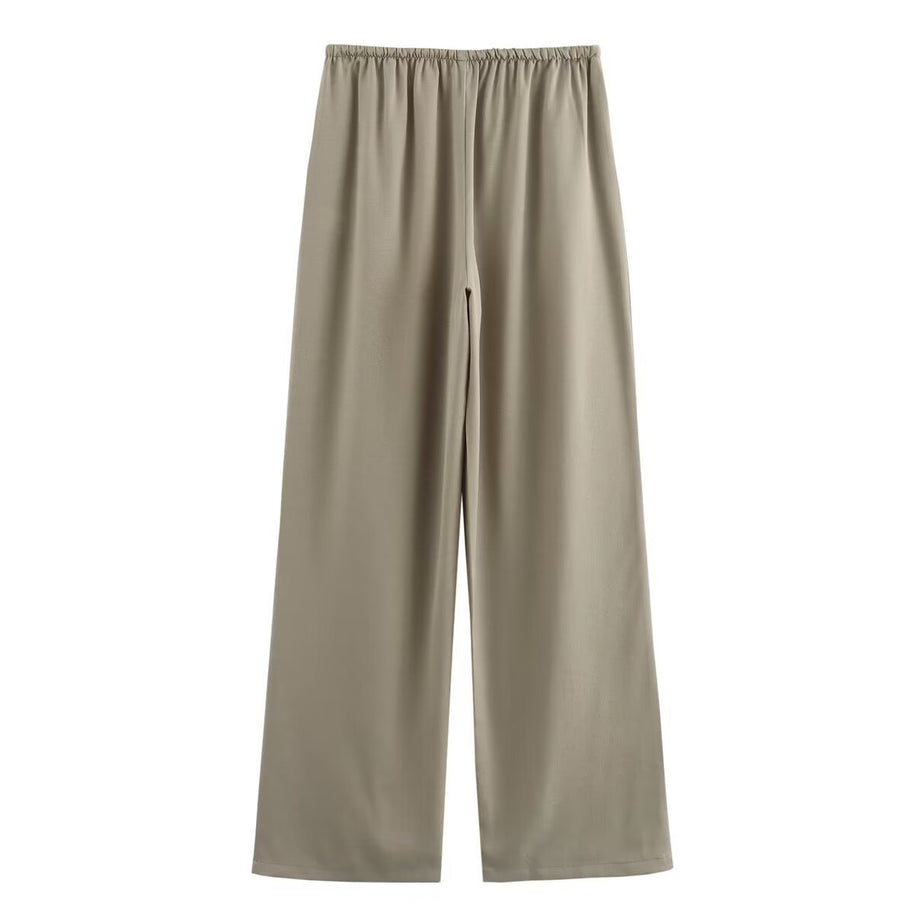Damen weite Freizeithose mit elastischem Bund und lässigem Schnitt WW