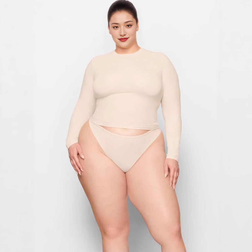 Damen Langarm Stretch Bodysuit WW