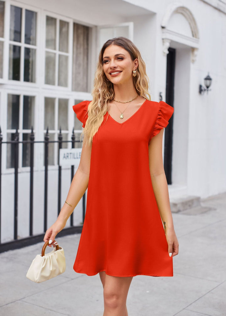 W&W Mode | Puffärmel Locker Bequem Modisch Kleid
