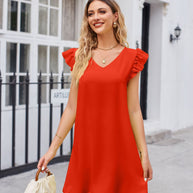 WW | Puffärmel Locker Bequem Modisch Kleid
