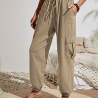 Damen Cargo-Hose mit elastischem Bund und praktischen Seitentaschen WW