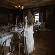 Damen Spitzen-Maxikleid mit Rüschendetails WW