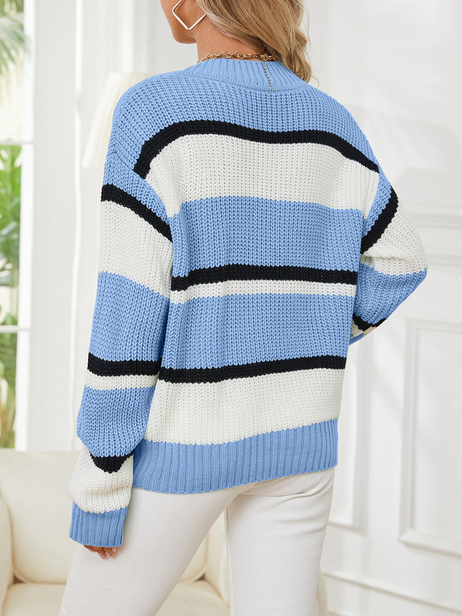Damen Strickjacke mit Streifenmuster WW
