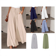 Damen weite Hose mit elastischem Bund und Taschen WW