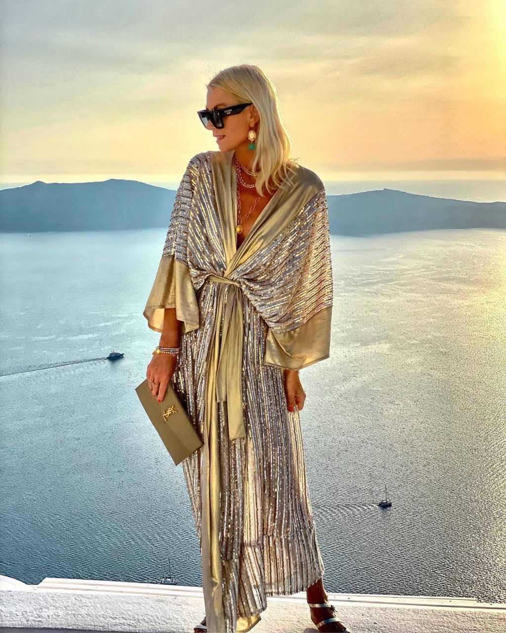 Damen Schimmernder Kaftan mit luxuriösen Details WW