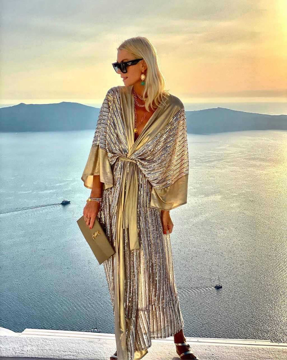 Damen Schimmernder Kaftan mit luxuriösen Details WW