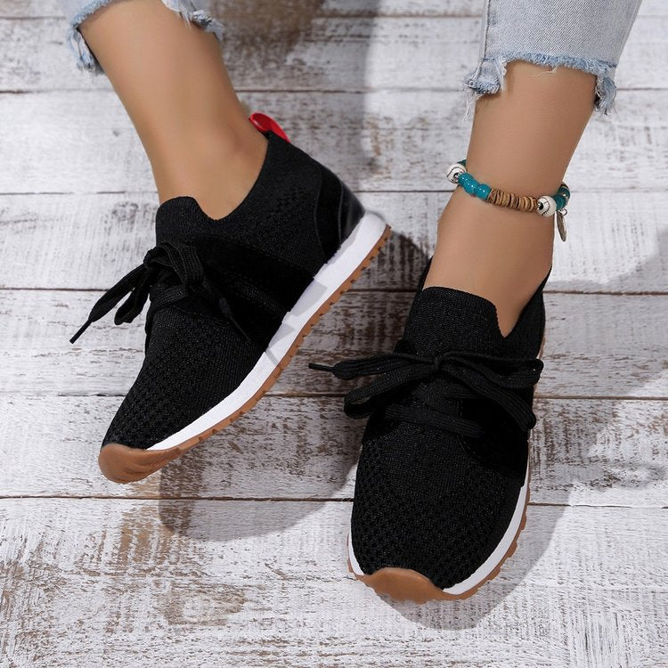 Damen Atmungsaktive Sport-Sneaker mit flexiblem Gummizug und rutschfester Sohle W&W Mode