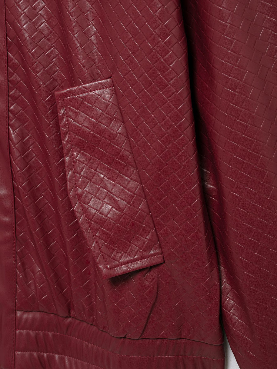 WW | Woven Faux Leder Bomberjacke