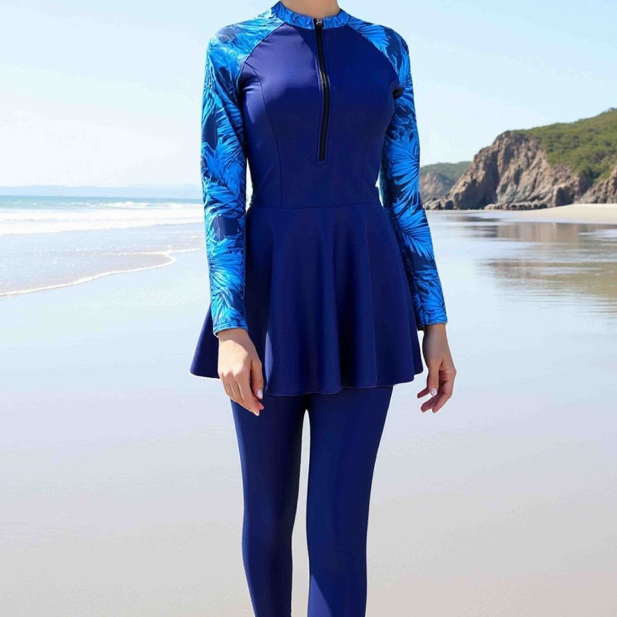 Damen Schwimmanzug mit Rockteil und sportlichem Stil WW