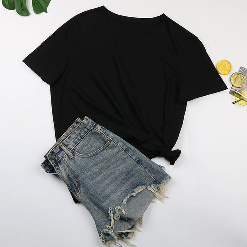 Damen Basic T-Shirt mit lässigem Schnitt und hochwertiger Baumwollqualität WW