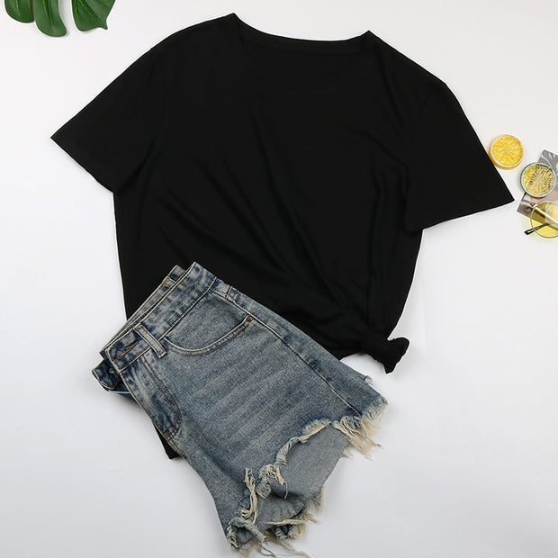 Damen Basic T-Shirt mit lässigem Schnitt und hochwertiger Baumwollqualität WW