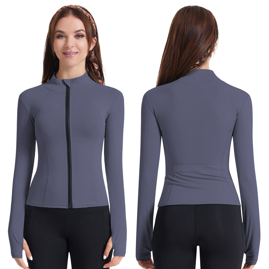 Damen Sportjacke mit hohem Kragen und praktischem Reißverschluss WW