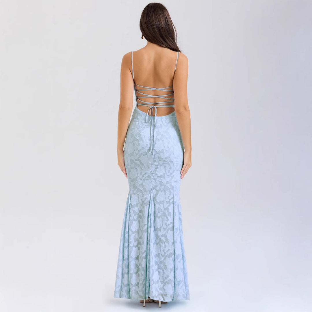 Damen Figurbetontes Abendkleid mit luxuriösem Spitzenmuster und elegantem Schnitt W&W Mode