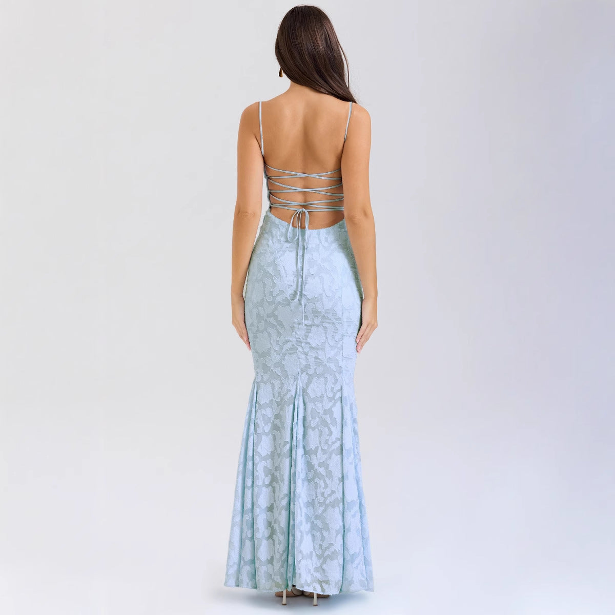 Damen Figurbetontes Abendkleid mit luxuriösem Spitzenmuster und elegantem Schnitt WW