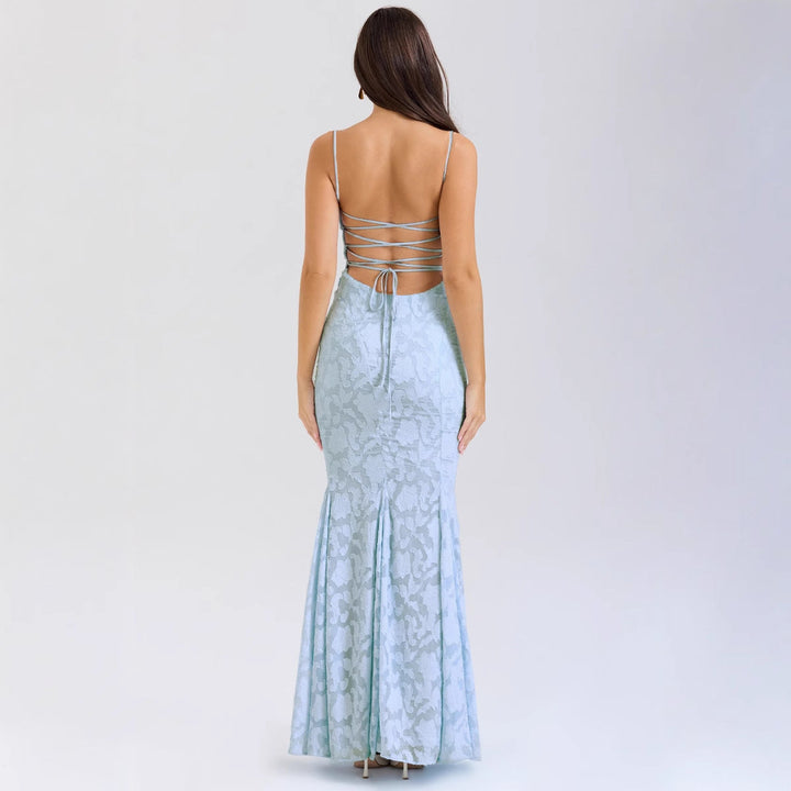 Damen Figurbetontes Abendkleid mit luxuriösem Spitzenmuster und elegantem Schnitt W&W Mode